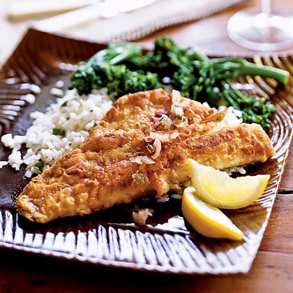 Striped bass meunière