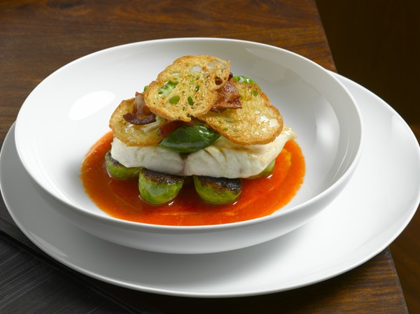 Striped bass with spicy tomato sauce