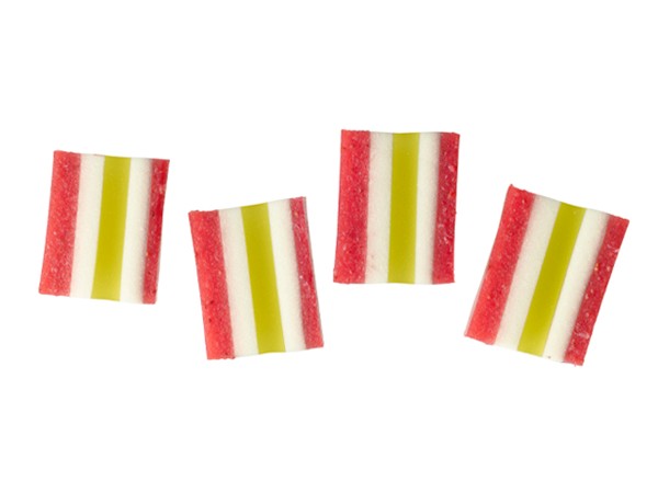 Striped gelatin stacks