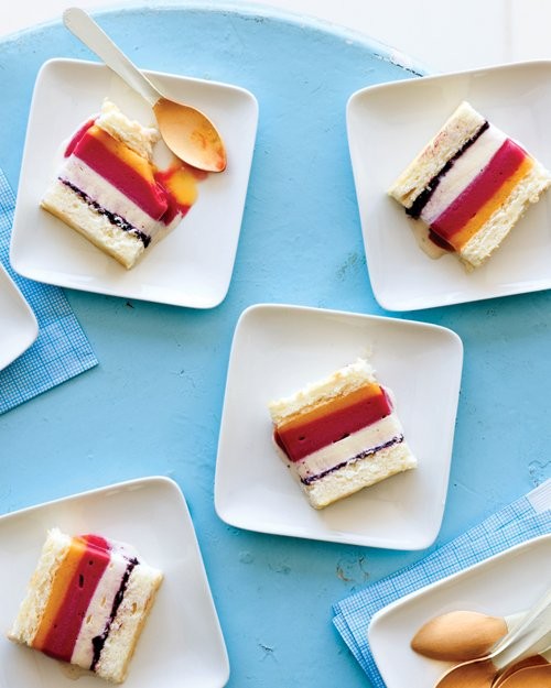 Striped ice-cream cake