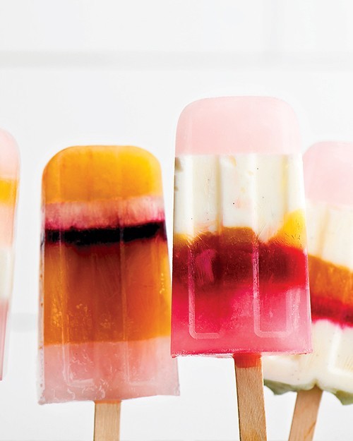 Striped ice pops