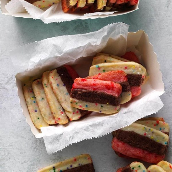 Striped icebox cookies