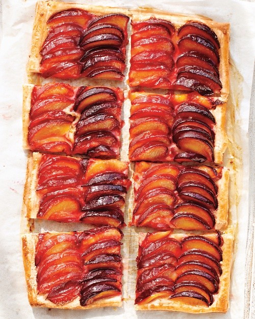 Striped plum tart