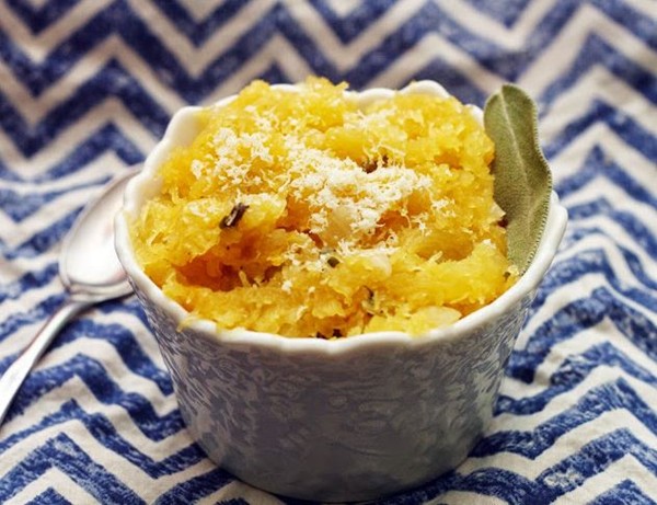Stripetti squash with sage and Romano cheese