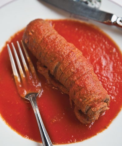 Stuffed beef in tomato sauce (Involtini in sugo) 