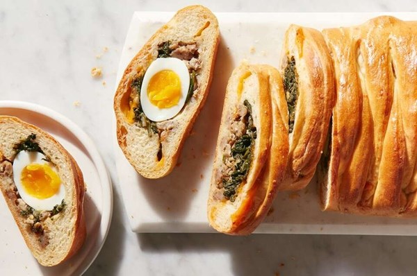 Stuffed breakfast braid