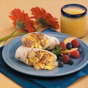 Stuffed breakfast burritos
