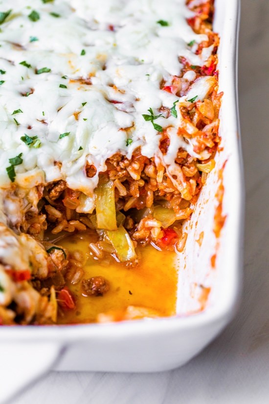 Stuffed cabbage casserole