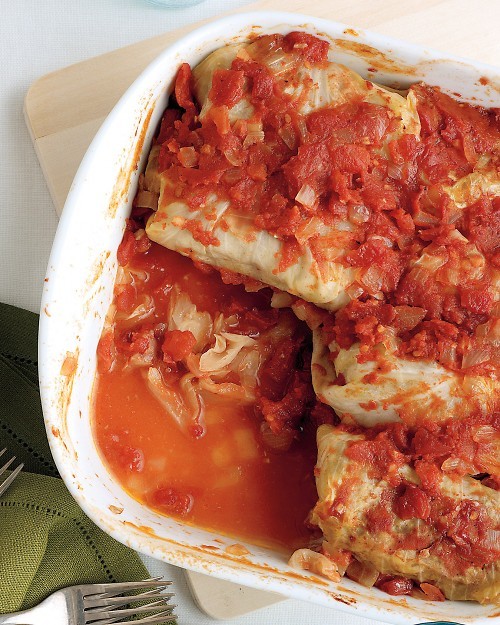 Stuffed cabbage with beef and rice