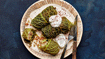 Stuffed cabbage with lemony rice and sumac