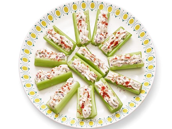 Stuffed celery with olives