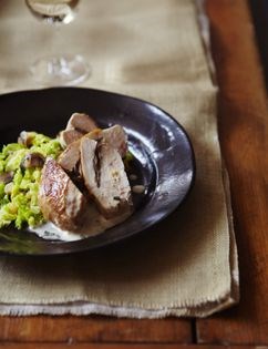 Stuffed chicken breasts with cabbage & chestnuts