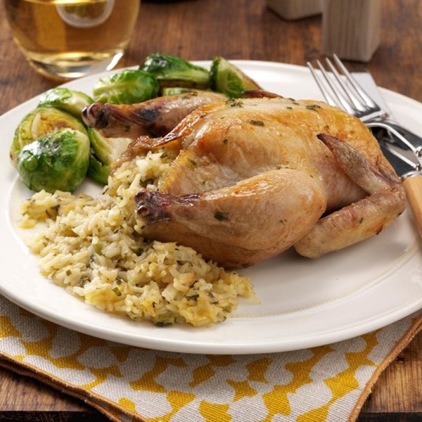 Stuffed Cornish hens 