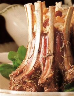 Stuffed crown roast of lamb