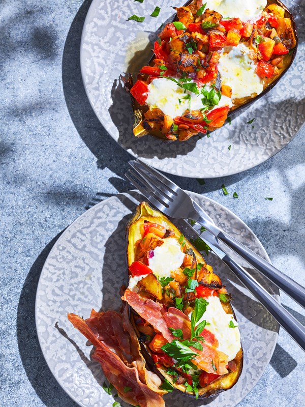 Stuffed eggplant caponata