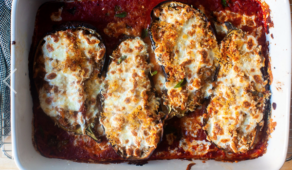 Stuffed eggplant Parmesan