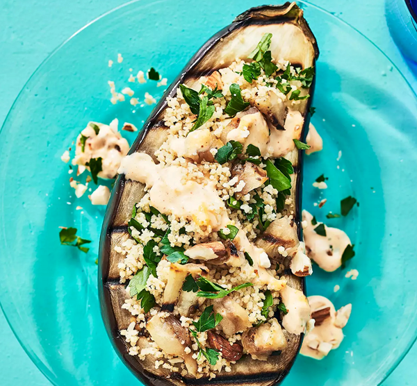 Stuffed eggplant with couscous