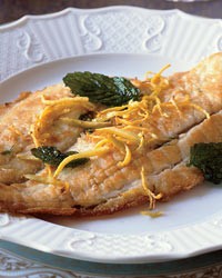 Stuffed flounder with frizzled mint and ginger