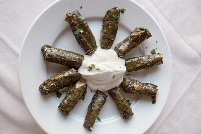 Stuffed grape leaves (Dolmades) 