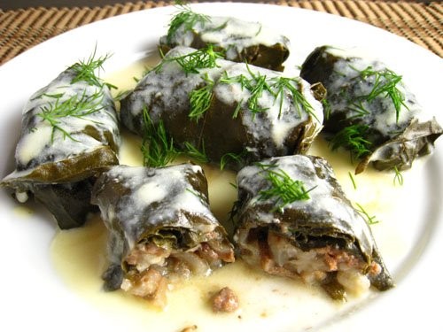 Stuffed grape leaves (Dolmades)