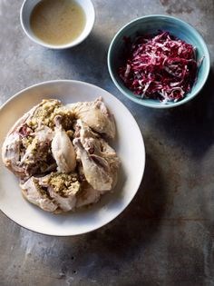 Stuffed hen with radicchio salad (Gallina ripiena)