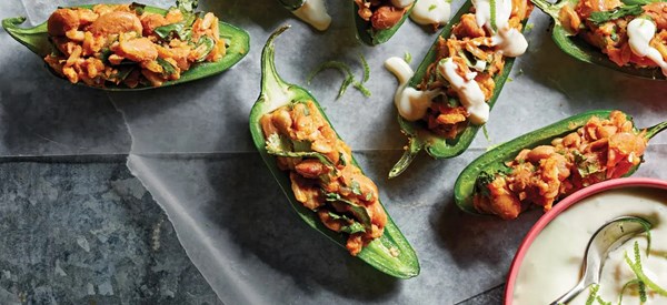 Stuffed jalapeños [lime crema]
