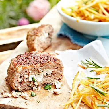 Stuffed lamb burgers