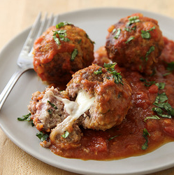 Stuffed meatballs with marinara