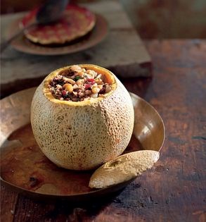 Stuffed melon with chicken and cashews (Kavun dolmasi)