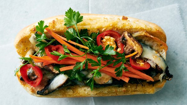 Stuffed-mushroom hoagies