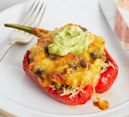 Stuffed peppers with chilli & black beans