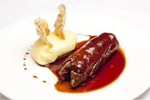 Stuffed pig's trotters with potato pureé [Pierre Koffmann]