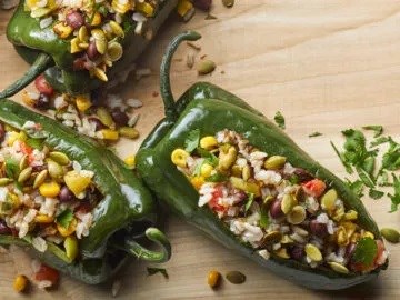 Stuffed poblano chiles
