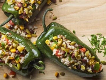 Stuffed poblano chiles