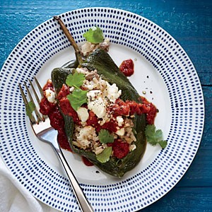 Stuffed poblano peppers