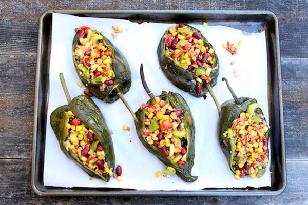 Stuffed poblano peppers