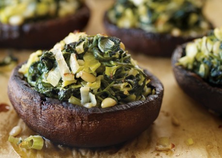 Stuffed portobello mushrooms with farro