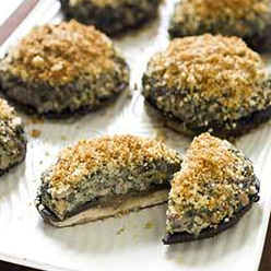 Stuffed portobello mushrooms with spinach and goat cheese