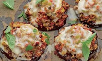 Stuffed portobello with melting Taleggio