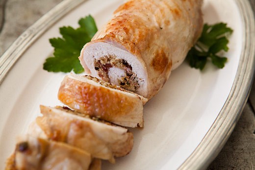 Stuffed roast turkey breast