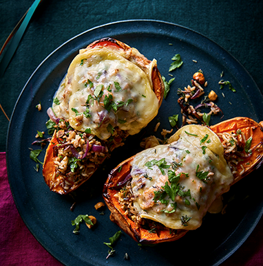 Stuffed squash with raclette cheese