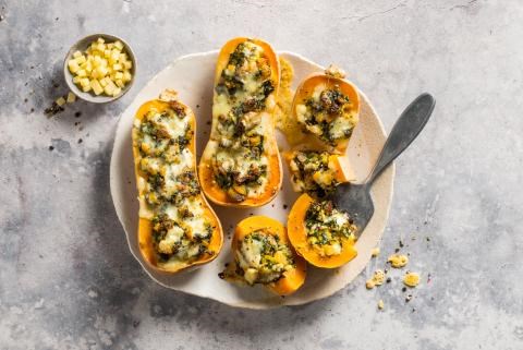 Stuffed squash with raclette cheese