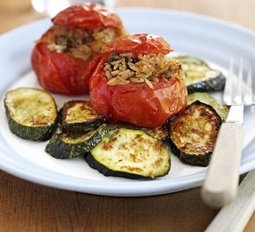 Stuffed summer tomatoes