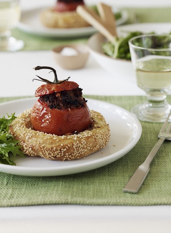 Stuffed tomato tarts