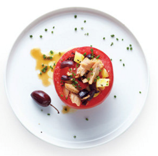 Stuffed tomatoes with (sort of) salad Niçoise