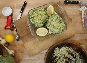 Stuffed whole artichokes