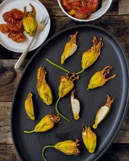 Stuffed zucchini blossoms