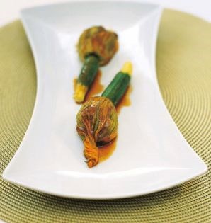 Stuffed zucchini blossoms