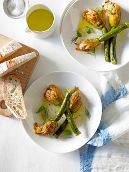 Stuffed zucchini flowers
