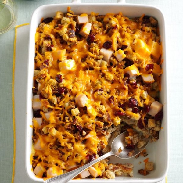 Stuffing and turkey casserole
